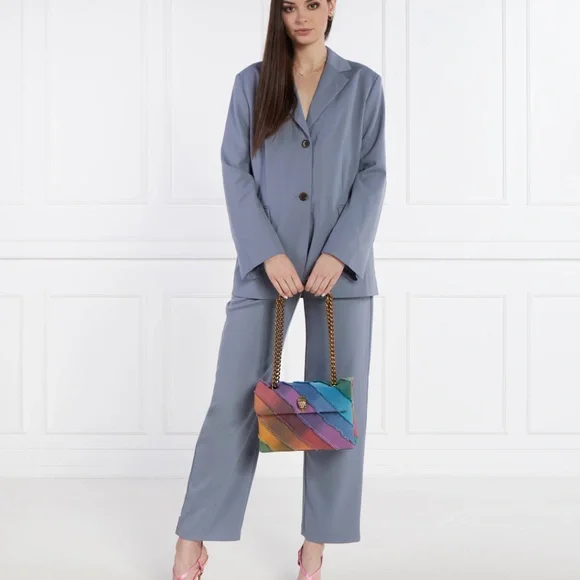 Kurt Geiger London Large Rainbow Denim Kensington Bag - Picture 7 of 7